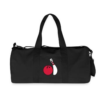 Cheeky Comic Bowling Pin - Recycelte Canvas-Sporttasche von Stanley/Stella - Schwarz - Vorne
