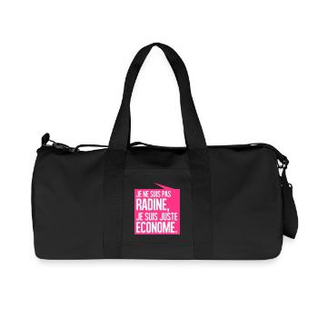 Je ne suis pas radine je suis juste économe - Sac de sport en toile recyclée Stanley/Stella - noir - Devant