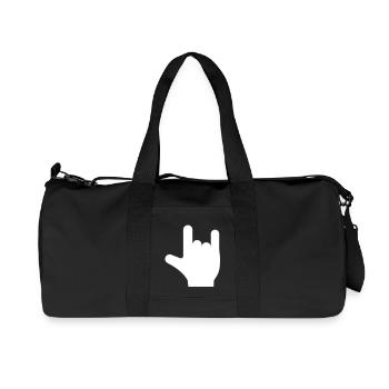 Rock n Roll Hand - Recycelte Canvas-Sporttasche von Stanley/Stella - Schwarz - Vorne
