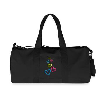 Herzen Bunt Herz - Recycelte Canvas-Sporttasche von Stanley/Stella - Schwarz - Vorne