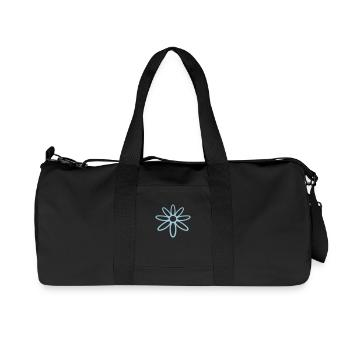 Small Marguerite Blue Flower White Decorative Natural - Recycled Canvas Sports Bag by Stanley/Stella - black - Front