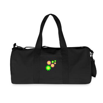 Viele Bunte Blumen Schön Dekorativ Muster Design - Recycelte Canvas-Sporttasche von Stanley/Stella - Schwarz - Vorne