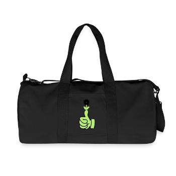pouce vert / Green Thumb (2c) - Sac de sport en toile recyclée Stanley/Stella - noir - Devant