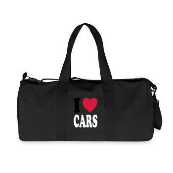 I love CARS - Recycled Canvas Sports Bag by Stanley/Stella - black - Front