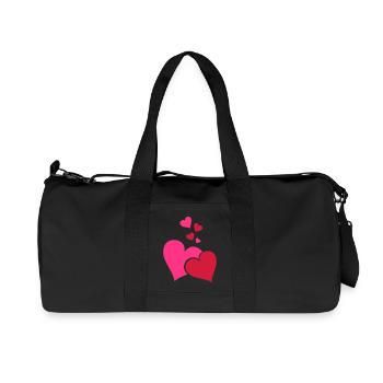 Hearts - Recycelte Canvas-Sporttasche von Stanley/Stella - Schwarz - Vorne