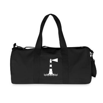 Lighthouse waves sea shipping sea coast - Recycled Canvas Sports Bag by Stanley/Stella - black - Front