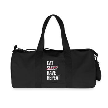 Eat Rave Repeat - Recycelte Canvas-Sporttasche von Stanley/Stella - Schwarz - Vorne