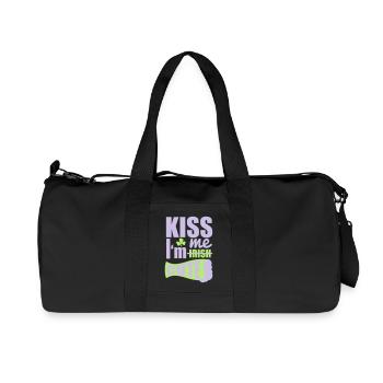 St. Patrick'S Day: KISS ME I'M CUTE - Recycelte Canvas-Sporttasche von Stanley/Stella - Schwarz - Vorne