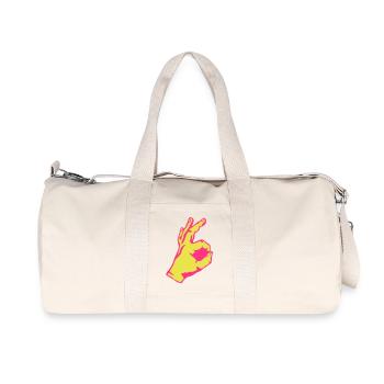 impeccable valid symbol finger hand sign - Recycled Canvas Sports Bag by Stanley/Stella - natural - Front