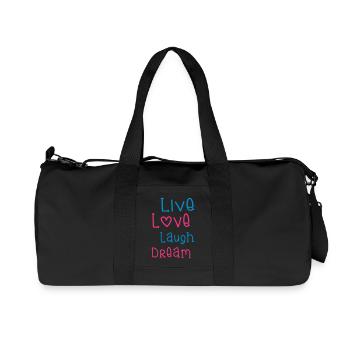 Live Love Laugh Dream - Sac de sport en toile recyclée Stanley/Stella - noir - Devant