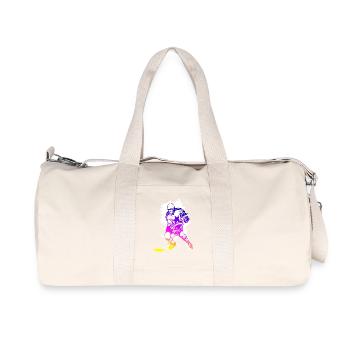 hockey rainbow spatter hockey player tor cool - Recycled Canvas Sports Bag by Stanley/Stella - natural - Front