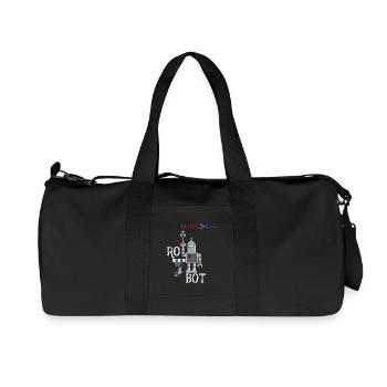 Little robot machine retro illu fun Humor autom - Recycled Canvas Sports Bag by Stanley/Stella - black - Front