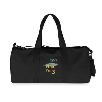 Pour trois garçons d'anniversaire pour les filles Ankylosaure - Sac de sport en toile recyclée Stanley/Stella - noir - Devant