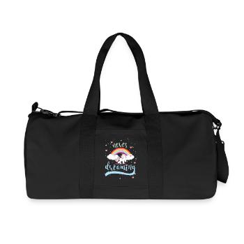 Ne jamais arrêter Dreaming - UNICORN - Sac de sport en toile recyclée Stanley/Stella - noir - Devant