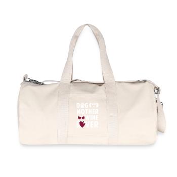 Dog mother wine lover - Recycelte Canvas-Sporttasche von Stanley/Stella - Naturweiß - Vorne