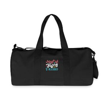 Freudig fröhlich und gesegnet - Recycelte Canvas-Sporttasche von Stanley/Stella - Schwarz - Vorne