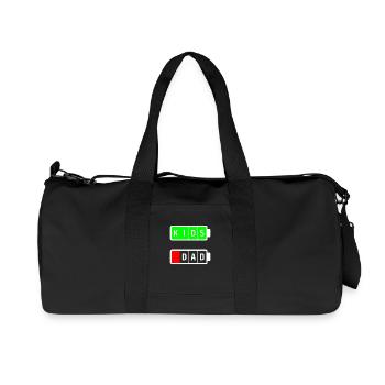 dad kids white - Recycled Canvas Sports Bag by Stanley/Stella - black - Front