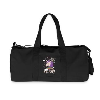 Leck mich am Horn - Einhorn - Recycelte Canvas-Sporttasche von Stanley/Stella - Schwarz - Vorne