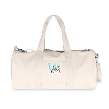 Jamais abandonner la citation inspirante et motivante - Sac de sport en toile recyclée Stanley/Stella - blanc naturel - Devant