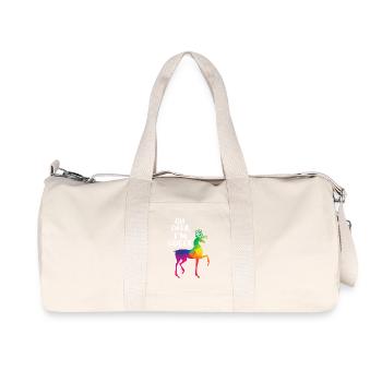 Oh Deer I m Queer Gay Lesbian LBGT Pride rainbow - Recycled Canvas Sports Bag by Stanley/Stella - natural - Front