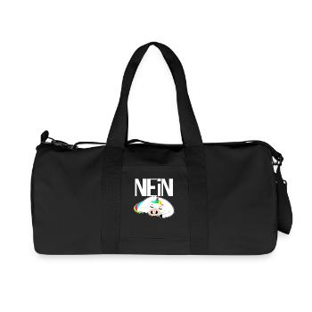 Weihnachten Einhorn neu new Geschenk Regenbogen - Recycelte Canvas-Sporttasche von Stanley/Stella - Schwarz - Vorne