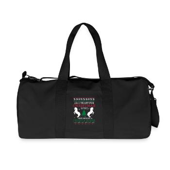 Tout ce que je veux - Cheval de Noël vilain petit cadeau Sweater - Sac de sport en toile recyclée Stanley/Stella - noir - Devant