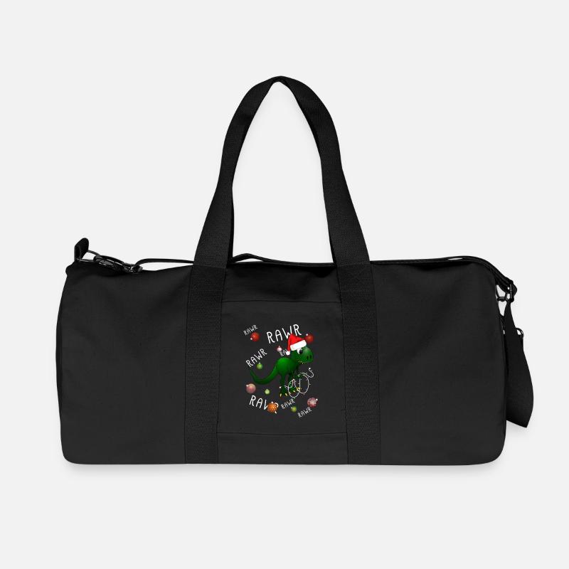 Christmas Dinosaur Rawr - Recycelte Canvas-Sporttasche von Stanley/Stella - Schwarz