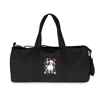 French Bulldog Santa Christmas gift - Recycled Canvas Sports Bag by Stanley/Stella - black - Front