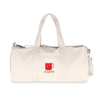 I love you a latte valentines day gift love - Recycled Canvas Sports Bag by Stanley/Stella - natural - Front