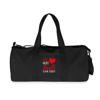 My Heart only beats for him - Recycled Canvas Sports Bag by Stanley/Stella - black - Front