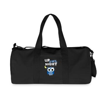 Up Owl Night Owl Moon Nocturnal Bird Lover Funny - Recycled Canvas Sports Bag by Stanley/Stella - black - Front
