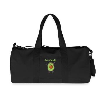Avocado cuddling Valentine's Day cuddling love heart - Recycled Canvas Sports Bag by Stanley/Stella - black - Front