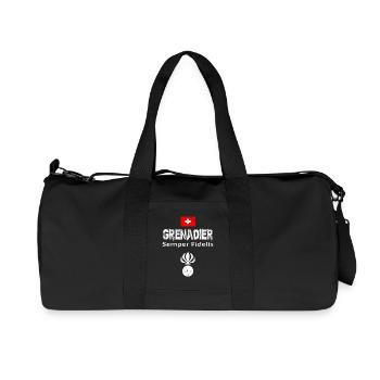 Grenadier Schweiz Militär Armee Isone Geschenk - Recycelte Canvas-Sporttasche von Stanley/Stella - Schwarz - Vorne