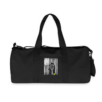 raquette de tennis drapeau amérique usa stars balle - Sac de sport en toile recyclée Stanley/Stella - noir - Devant