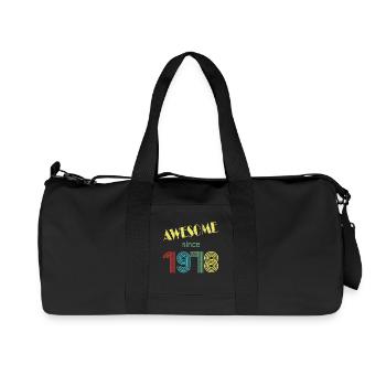 Awesome since 1978 retro distressed look - Recycled Canvas Sports Bag by Stanley/Stella - black - Front
