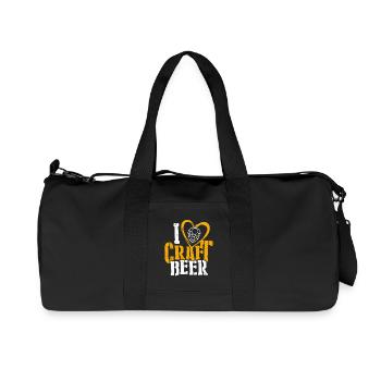 Love Craft Beer - Cadeau de houblon de bière artisanale - Sac de sport en toile recyclée Stanley/Stella - noir - Devant