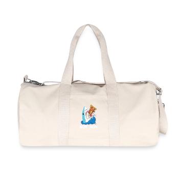 Pizza Shark Graphic - Recycled Canvas Sports Bag by Stanley/Stella - natural - Front