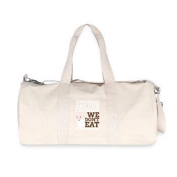 Animals are our Friends - We Do not Eat - Recycled Canvas Sports Bag by Stanley/Stella - natural - Front