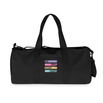 Cheese T-Shirt Cheese Lovers Gift Funny Retro - Recycled Canvas Sports Bag by Stanley/Stella - black - Front
