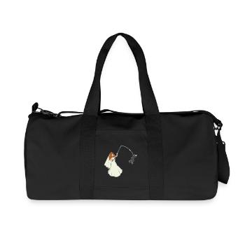 JGA bride has groom on the fishing rod bachelors - Recycled Canvas Sports Bag by Stanley/Stella - black - Front