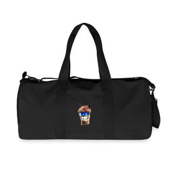 Lama Alpaka Shirts - Lama mit Sonnenbrille - Cool - Recycelte Canvas-Sporttasche von Stanley/Stella - Schwarz - Vorne