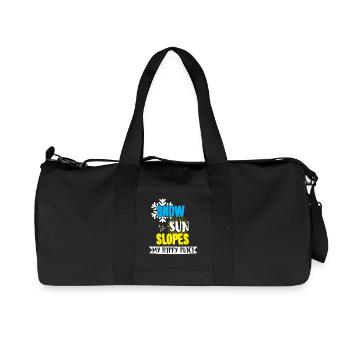 Snow Sun Slopes mon t-shirt de l'endroit heureux avec la neige - Sac de sport en toile recyclée Stanley/Stella - noir - Devant