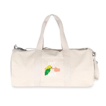 Budgie T-Shirt Parrot Funny Gift - Recycled Canvas Sports Bag by Stanley/Stella - natural - Front