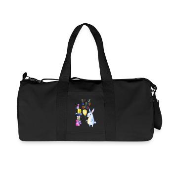 Joyeux anniversaire petit lapin - Sac de sport en toile recyclée Stanley/Stella - noir - Devant