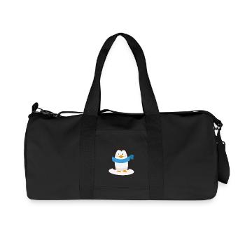 Pingouin mignon - motif mignon - cadeau pour enfants - Sac de sport en toile recyclée Stanley/Stella - noir - Devant