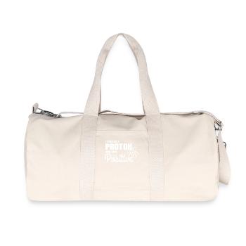 Think Like A Proton And Stay Positive Physics Gift - Recycled Canvas Sports Bag by Stanley/Stella - natural - Front