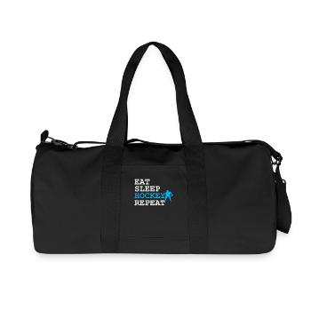 Eat Sleep Hockey Repeat - Recycled Canvas Sports Bag by Stanley/Stella - black - Front