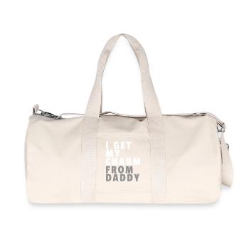 I Get My Charm From Daddy Gift Baby Bodysuit Baby - Recycled Canvas Sports Bag by Stanley/Stella - natural - Front