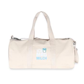 J'aime le lait - le verre de lait - Sac de sport en toile recyclée Stanley/Stella - blanc naturel - Devant