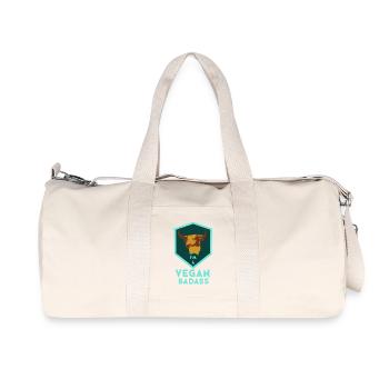Ich bin ein knallharter Veganer - Recycelte Canvas-Sporttasche von Stanley/Stella - Naturweiß - Vorne